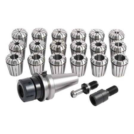 Trusa de pensete ER, DIN 6499B, DIN ISO 15488, 18 piese, pensete ER32: Ø2.0 - 20 mm, prindere M16 / BT40, Optimum