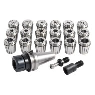 Trusa de pensete ER, DIN 6499B, DIN ISO 15488, 18 piese, pensete ER32: Ø2.0 - 20 mm, prindere M16 / BT40, Optimum