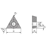 Set de 10 placute amovibile din carbura, pentru gaurire, cod iso TBGT 060104L FY, pentru aluminiu, Optimum