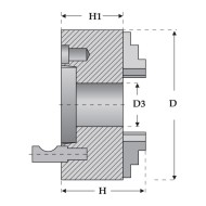 Universal cu 3 bacuri, Camlock nr. 8, cu fixare centrica - "BISON", D 315 mm, 2000 rpm, Optimum