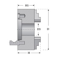 Universal cu 4 bacuri, Camlock Nr. 8, cu fixare centrica - "BISON", Ø 315 mm, 2000 rpm, Optimum
