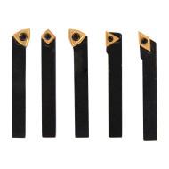 Set de 5 cutite de strung pentru strunjire exterioara - 8 mm - Set 1, cu placute din carbura si acoperire TiN, Optimum