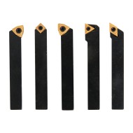 Set de 5 cutite de strung pentru strunjire exterioara - 10 mm - Set 2, cu placute din carbura si acoperire TiN, Optimum