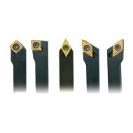 Set de 5 cutite de strung pentru strunjire exterioara - 12 mm - Set 4, cu placute din carbura si acoperire TiN, Optimum