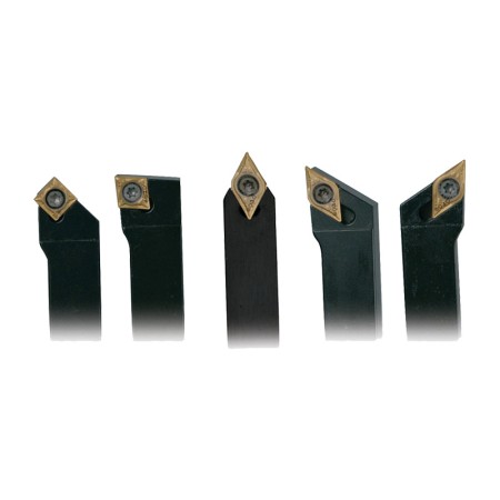 Set de 5 cutite de strung pentru strunjire exterioara - 16 mm - Set 5, cu placute din carbura si acoperire TiN, Optimum