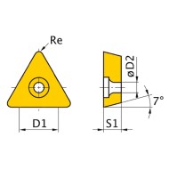 Set de 5 placute din carbura pentru cutite din “Set 3”, ISO TCMT 110204, din carbura, acoperire TiN, Optimum