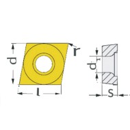 Seturi de 5 placute din carbura, cod ISO CCMT 060204, acoperire TiN, Optimum