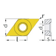 Seturi de 5 placute din carbura, cod ISO DCMT 070204, acoperire TiN, Optimum