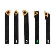 Set de 5 placute din carbura pentru cutite din “Set 3”, ISO TCMT 110204, din carbura, acoperire TiN, Optimum