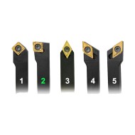 Set de 5 placute din carbura, ISO CCMT 09T304, acoperire TiN, Optimum