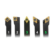 Set de 5 placute din carbura, ISO DCMT 11T304, acoperire TiN, Optimum