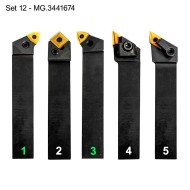 Set de 5 placute din carbura, cod ISO WNMG 080408, acoperire TiN, Optimum