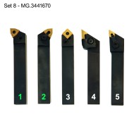 Set de 5 placute din carbura, cod ISO WNMG 080408, acoperire TiN, Optimum