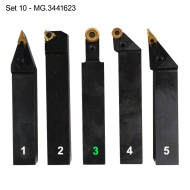 Set de 5 placute din carbura, cod ISO RNMG 1204MO, acoperire TiN, Optimum