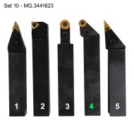 Set de 5 placute din carbura, cod ISO RNMG 1605MO, acoperire TiN, Optimum