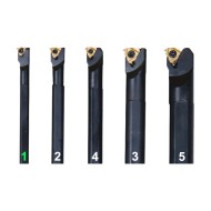 Set de 5 placute din carbura pentru cutitele din “Set 15”, cod  ISO 08IR A60, acoperire TiN, Optimum