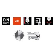 Burghie DIN CARBURA METALICA elicoidale fara canal de racire, TiAlN, DIN 8037, PROMAT