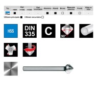 Set de 6 tesitoare lungi C 90°, HSS, DIN 335, RUKO