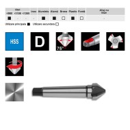Tesitoare, D 75 grade, HSS, prindere Morse, RUKO
