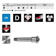 Tesitoare, D 120 grade, HSS, prindere Morse, RUKO
