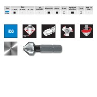 Tesitoare 90 grade, HSS, prindere bit 1-4, tip scurt, RUKO