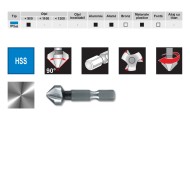 Tesitoare 90 grade, HSS - prindere bit 1-4, tip lung, RUKO