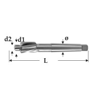 Adancitor HSS cu ghidaj fix, prindere con Morse, DIN 373, pentru gauri centrate, Ruko
