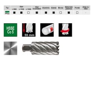 Carotiere HSSE Co 5, rectificate, cBN, prindere Weldon 3-4, adancime de taiere 55.0 mm, RUKO