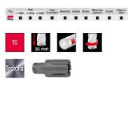 Burghiu coroana cu carbura de tungsten Tecrona, prindere Weldon ¾, pentru sine de cale ferata, adancime de taiere 30.0 mm, RUKO