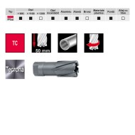 Burghiu coroana cu carbura de tungsten Tecrona, prindere pe filet, adancime de taiere 50.0 mm, RUKO