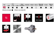 Set de 5 clopote de gaurire de precizie, muchii din TC, caseta din plastic, RUKO