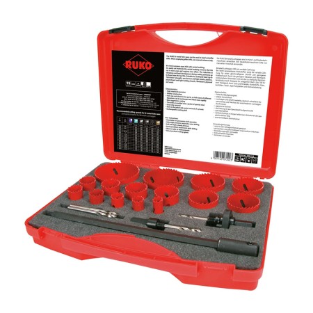 Set de 19 clopote de gaurire, HSS Bi-Metal, Tip "Premium", RUKO