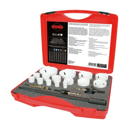 Set de 19 clopote de gaurire, HSS Co8 Bi-Metal, Tip "Premium", RUKO