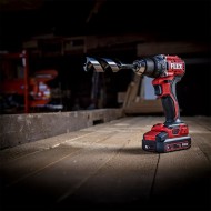 Masina de gaurit compacta cu percutie, modelul PD2G EC LD/2.5 Set, 18 V - 2.5 Ah, 0 - 500 / 1800 rpm, motor fara perii, FLEX