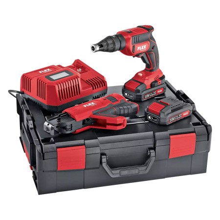 Masina de insurubat pentru gips carton, model DW 45 EC M/2.5 Set, 18 V - 2.5 Ah, 0 - 4500 rpm, cuplu max 28 Nm, Flex