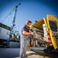 Polizor unghiular, modelul LBE125 EC/5.0 Set, Ø disc 125 mm, 18 V - 5.0 Ah, motor fara perii, FLEX