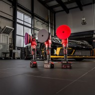 Masina de lustruit pentru burete rosu, modelul PE 150 EC/Set, 18 V - 5.0 Ah, Ø disc 150 mm, 550 - 1800 rpm, FLEX