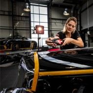 Masina de lustruit pentru burete rosu, modelul PE 150 EC C, Ø disc 150 mm, 550 - 1800 rpm, FLEX