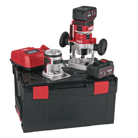 Freza de contur modelul CER EC/5.0 Set, adancime de frezare 50 mm, acumulator 18 V - 2.0 Ah, FLEX