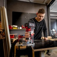 Freza de contur modelul CER EC/5.0 Set, adancime de frezare 50 mm, acumulator 18 V - 2.0 Ah, FLEX