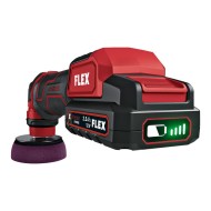 Masina de lustruit modelul PXE 80 EC/2.5Set, 18 V - 2.5 Ah, miscare orbitala aleatorie de 3 si 12 mm, Ø disc 80 mm, FLEX