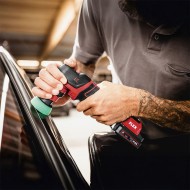 Masina de lustruit modelul PXE 80 EC/2.5Set, 18 V - 2.5 Ah, miscare orbitala aleatorie de 3 si 12 mm, Ø disc 80 mm, FLEX