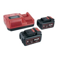 Set incarcator cu 2 acumulatori, model Power 55 R, incarcator 12V / 18V, acumulatori 2 x 5.0 Ah, FLEX