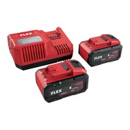 Set incarcator cu 2 acumulatori, model Power 88 R, incarcator 12V / 18V, acumulatori 2 x 8.0 Ah, FLEX
