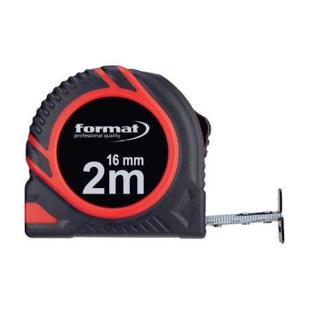 Ruleta de buzunar cu banda din otel cu arc, lungime 2m, latime banda 16 mm, Format