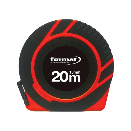 Ruleta cu banda lunga si carcasa inchisa din plastic extrem de rezistent, lungime 20 m, latime banda 15 mm, Format