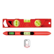 Nivela magnetică cu 3 bule din aluminiu turnat sub presiune, lungime 25 cm, sectiune 45 x 20 mm, Format