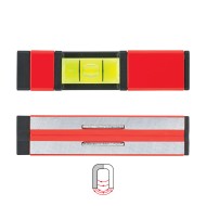 Mini nivela magnetica din aluminiu turnat sub presiune, lungime 10 cm, precizie de masurare 0.5 mm/m, Format