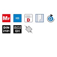 Tarozi de masina universali, scurti, HSS, filet metric fin, pentru gauri strapunse si infundate, DIN 2181, VOLKEL