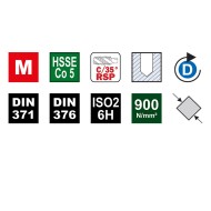 Seturi TwinBox - tarod HSS-E standard + burghiu, Forma C 35 grade-RSP, VOLKEL